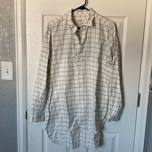 Frank & Eileen Greyson shirt, L, white and black windowpane flannel